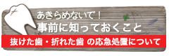 折れた歯と抜けた歯の処置